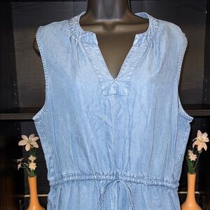 GAP Sleeveless Light Blue Denim Dress